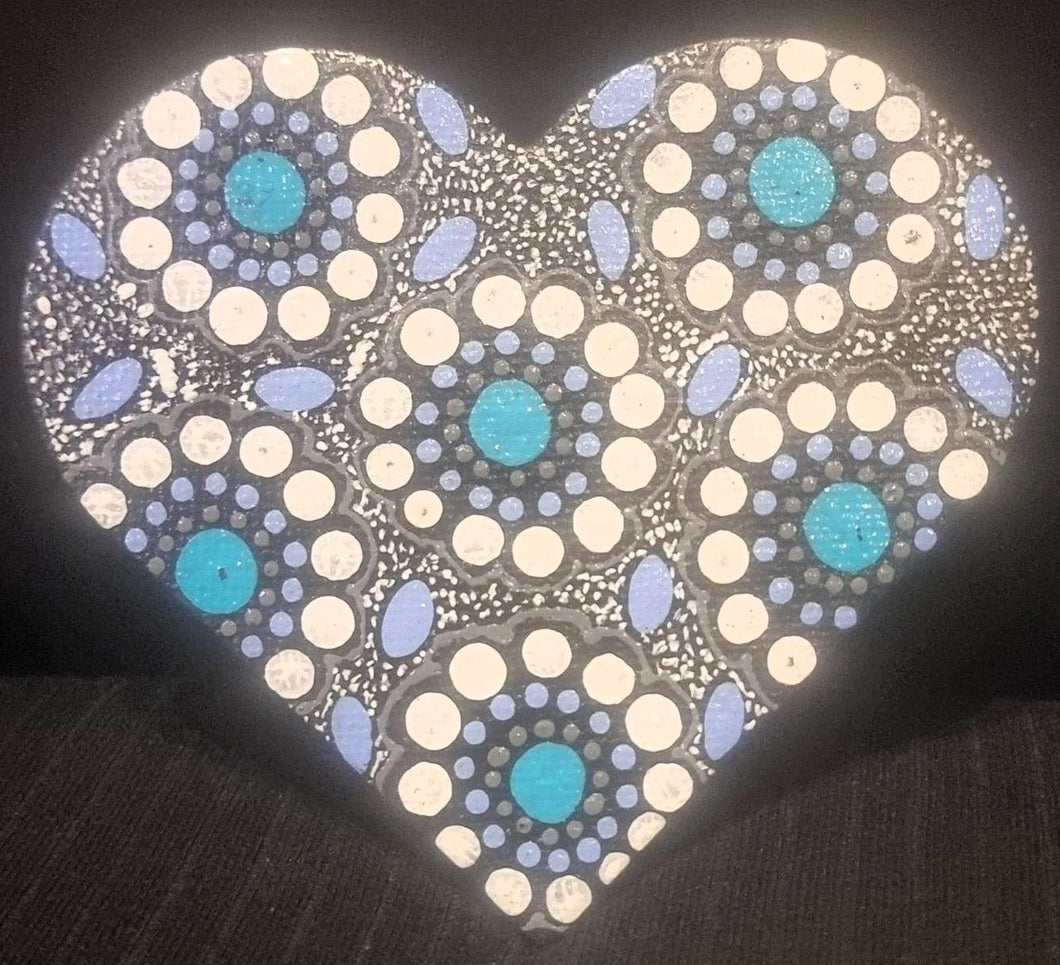 Indigenous hand painted magnetic heart
