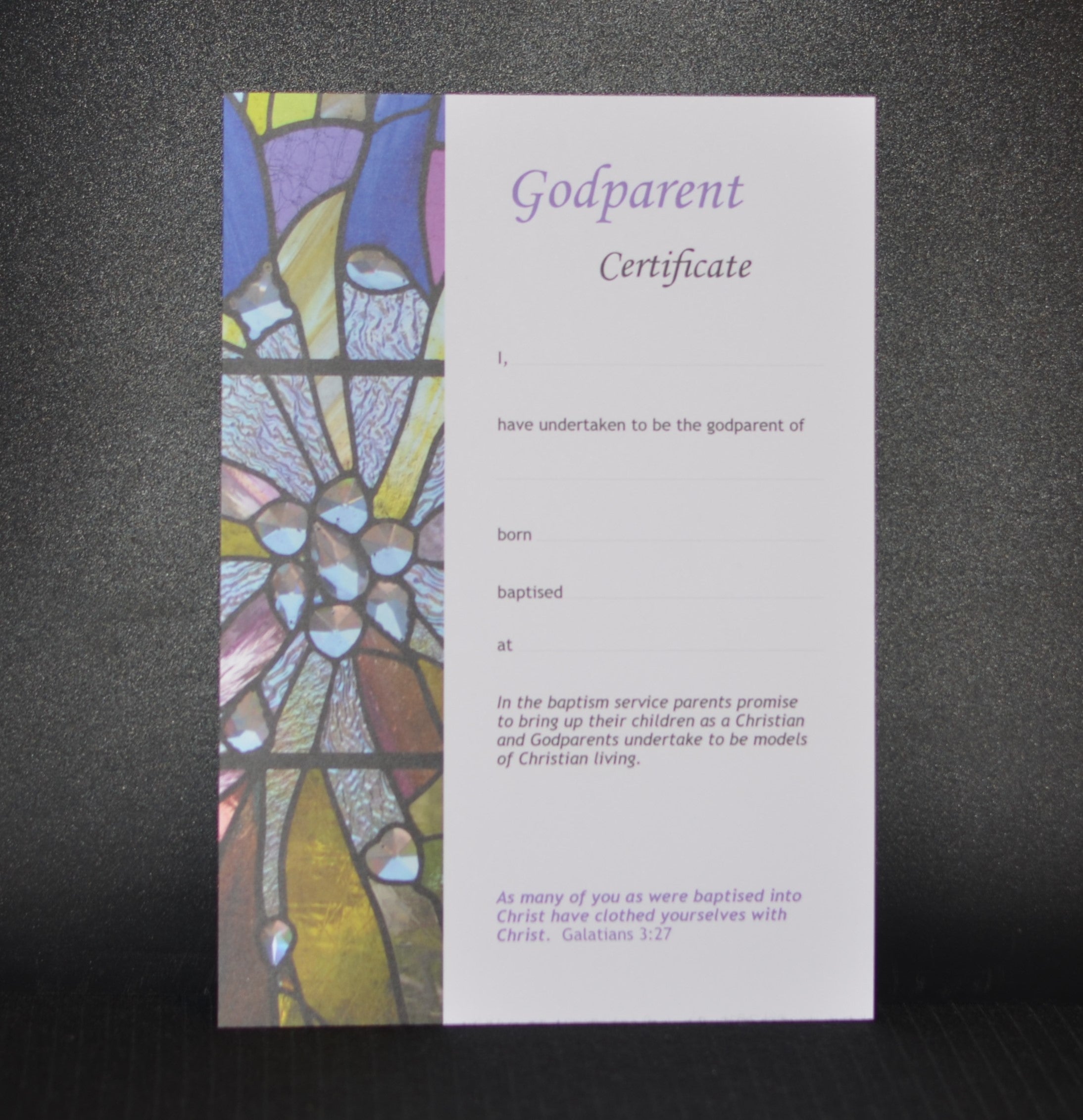 Godparent Certificate – St John's Cathedral Shop