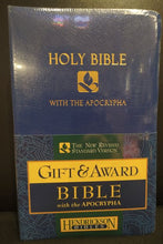 Load image into Gallery viewer, NRSV Gift &amp; Award Bible with Apocrypha - Blue
